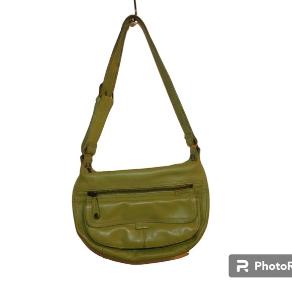 Fossil Leather Green Shoulder Bag Purse - Picture 2 of 11